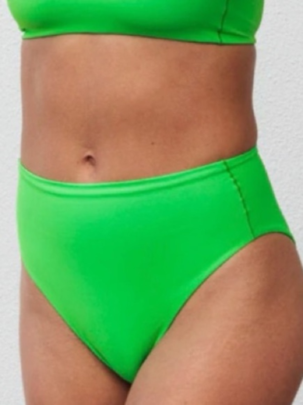 Left On Friday Bright Neon Green High-Rise Bikini Bottoms